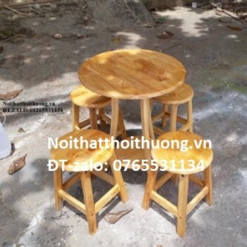 Bàn ghế tròn gỗ cafe trà sữa HCM, Bình Dương, Đồng Nai