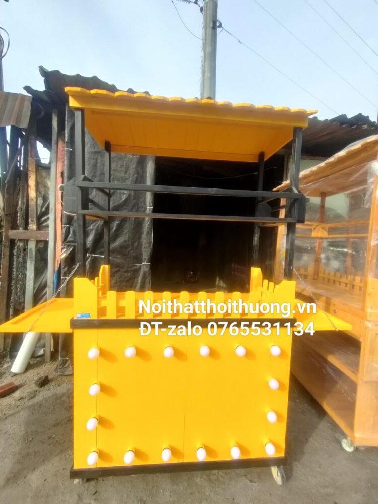 xe trà sữa gỗ bán nước đẹp
