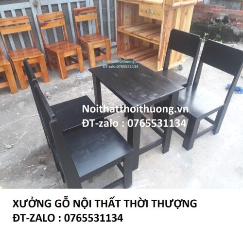 Bộ bàn ghế cafe dạng milano màu đen