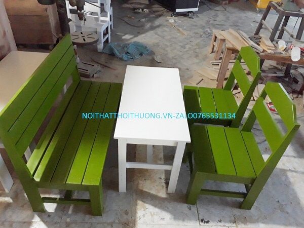 Bàn ghế băng dài quán cafe giá rẻ HCM