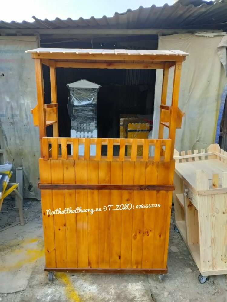 xe bán cafe gỗ