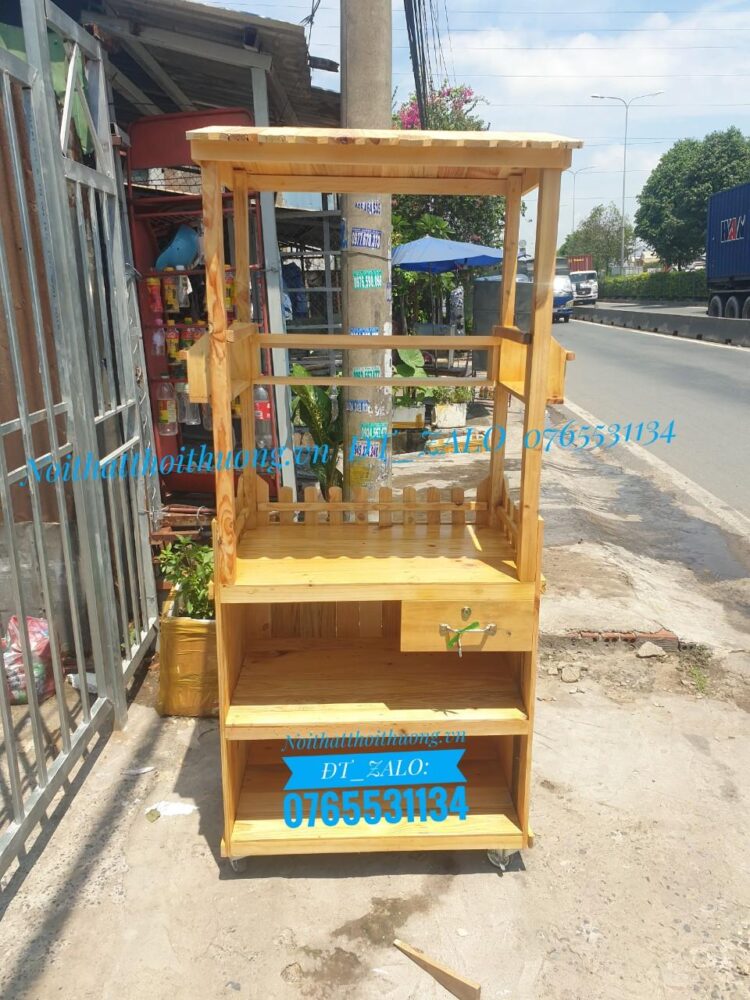 tủ gỗ bán cafe mang đi