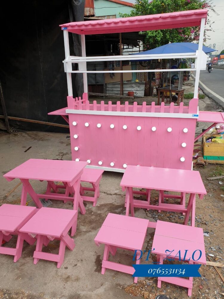 xe gỗ bán nước đẹp