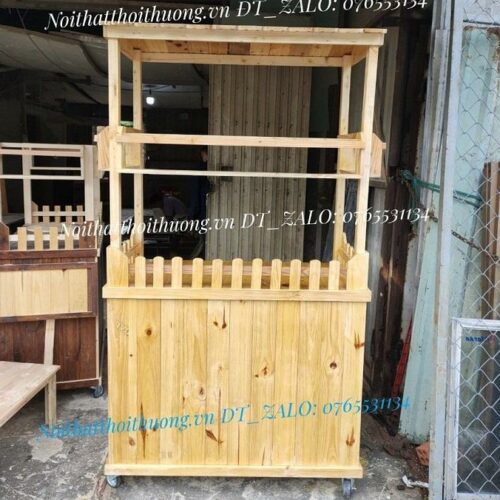 Xe cafe bán nước mang đi gỗ giá rẻ HCM