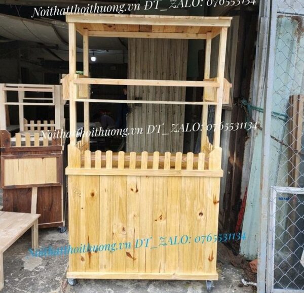 Xe cafe bán nước mang đi gỗ giá rẻ HCM
