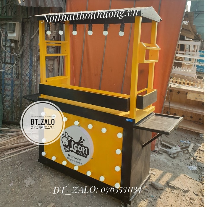 Những mẫu xe bán trà sữa đẹp bằng gỗ