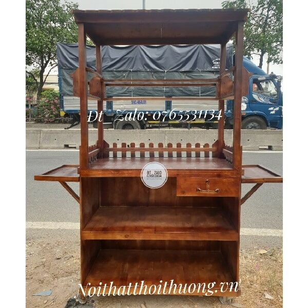 xe bán cafe mang đi bằng gỗ giá rẻ