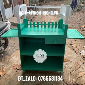 xe trà sữa bằng gỗ không mái đẹp giá rẻ