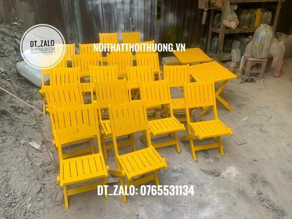 Bàn ghế xếp gỗ đẹp HCM, Bình Dương, Đồng Nai