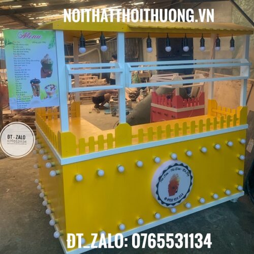 Mẫu quầy trà sữa đẹp bằng gỗ Đà Nẵng, Gia Lai