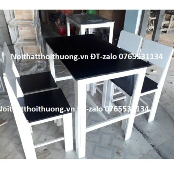 Bàn ghế dựa lưng chân cao gỗ giá rẻ HCM, Bình Dương