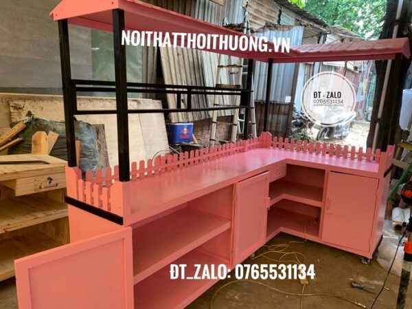 Mẫu quầy trà sữa đẹp gỗ Thủ Đức, quận 9, quận 2, quận 3, quận 4, HCM
