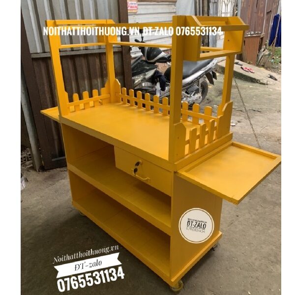 mẫu tủ bán trà sữa bằng gỗ đẹp