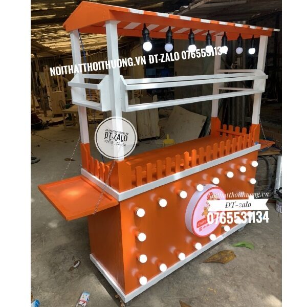 Mẫu xe bán đồ ăn vặt bằng gỗ đẹp