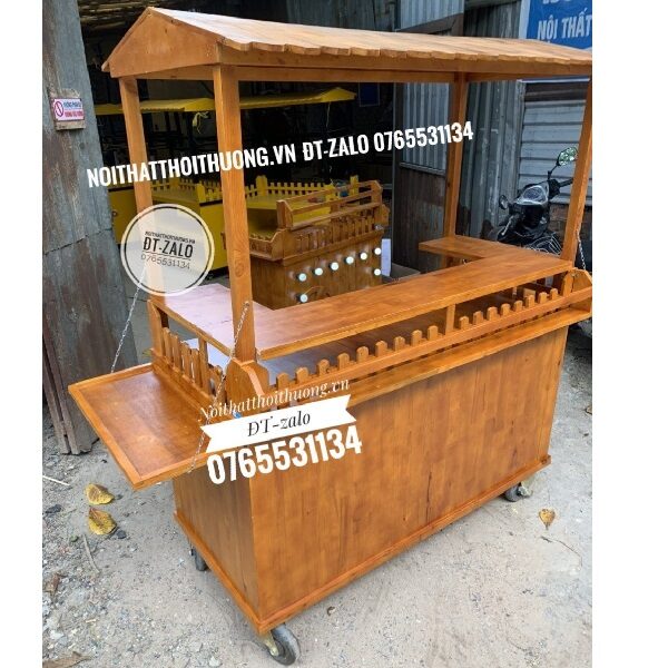 Tủ bán trà sữa bằng gỗ