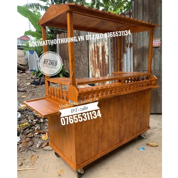 Tủ bán trà sữa bằng gỗ đẹp lạ
