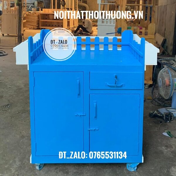 xe cà phê mang đi giá rẻ màu xanh