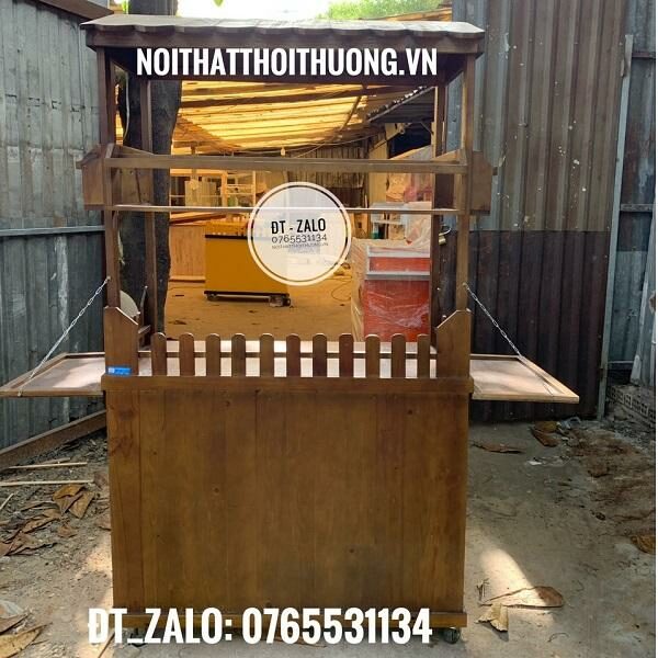 xe cafe lưu động bằng gỗ