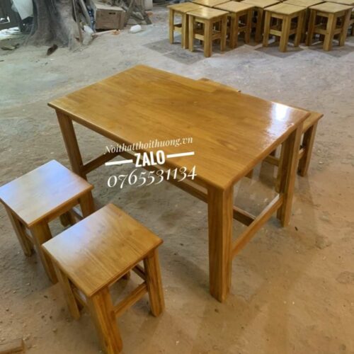 Bàn ghế quán bún đậu mắm tôm bằng gỗ đẹp Thủ Đức, Quận 9, HCM