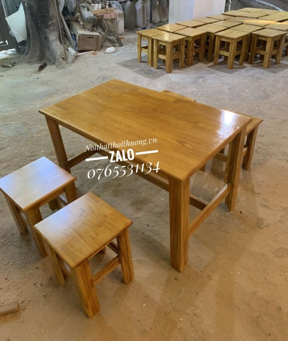 Bàn ghế quán bún đậu mắm tôm bằng gỗ đẹp Thủ Đức, Quận 9, HCM