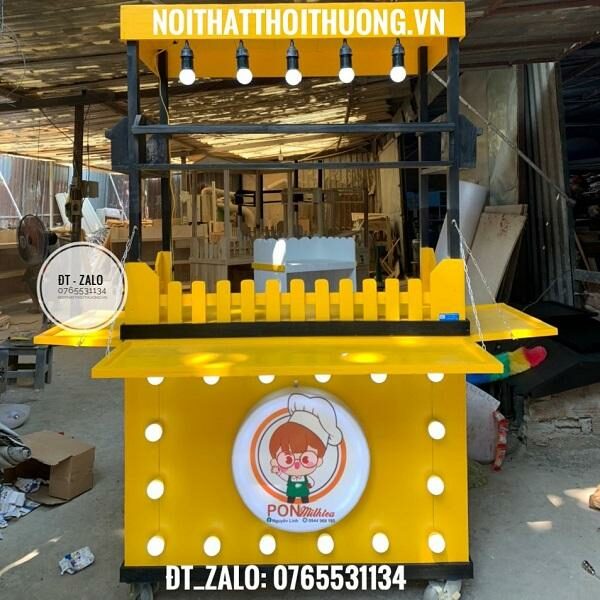 Mẫu xe trà sữa gỗ đẹp rẻ