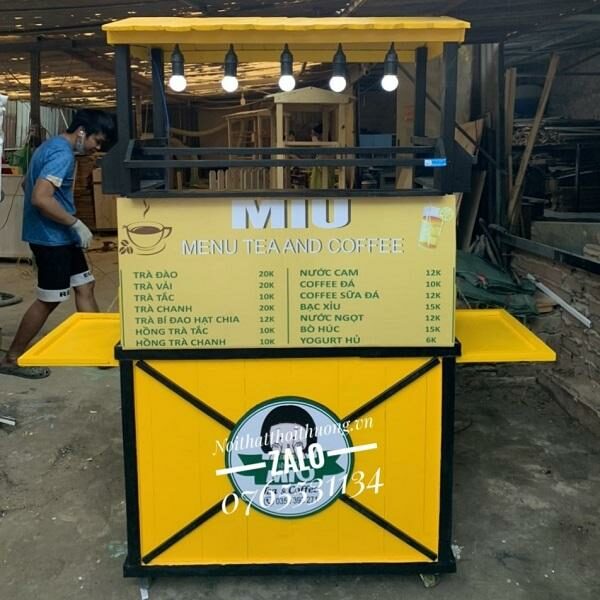 Tủ bán cafe bằng gỗ giá rẻ