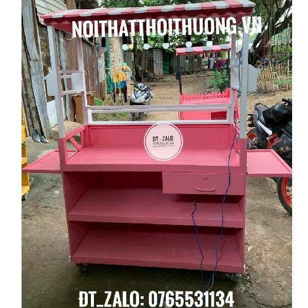 Tủ đồ ăn vặt màu hồng