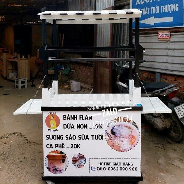 Xe đồ ăn vặt bằng gỗ