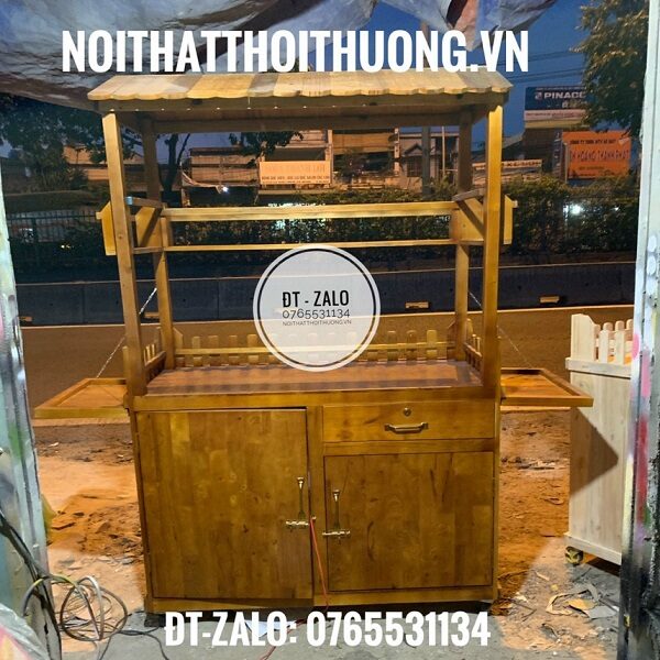Kệ gỗ bán trà sữa Đồng Nai