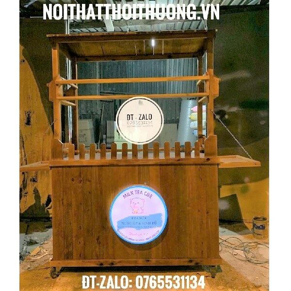 Kệ gỗ bán trà sữa Long Thành, Đồng Nai