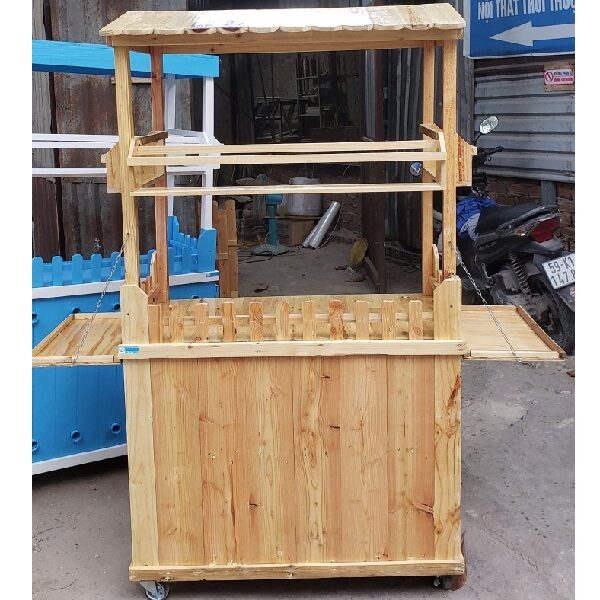 Thiết kế xe bán đồ ăn vặt gỗ