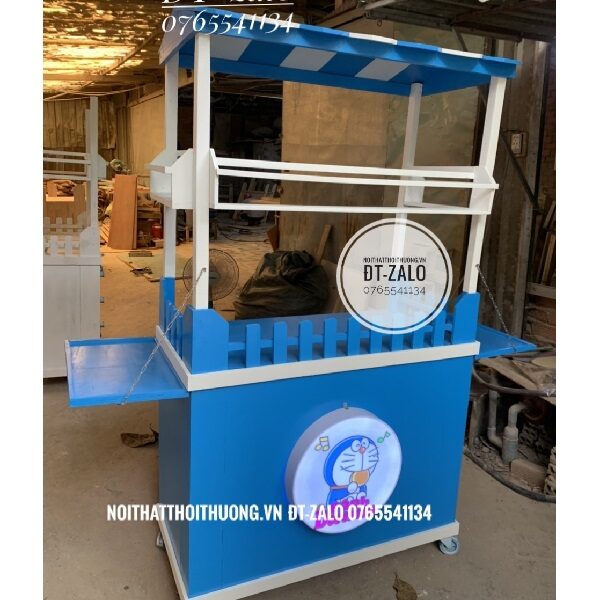 Xe đẩy đồ ăn vặt gỗ đẹp
