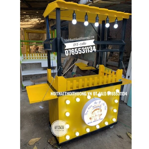 Xe gỗ bán đồ ăn vặt tại quận 2, quận 9, HCM
