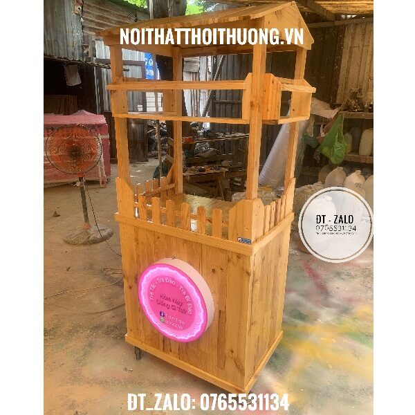Xe gỗ bán trà tắc, trà đào, trà bí đao tại Đồng Nai, Bình Dương