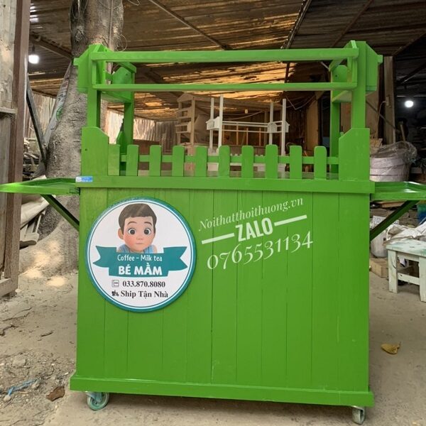 Mẫu xe bán cafe bằng gỗ