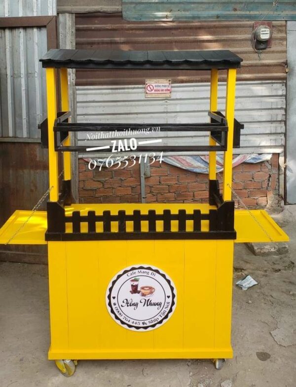 Xe bán trà sữa màu vàng 1met