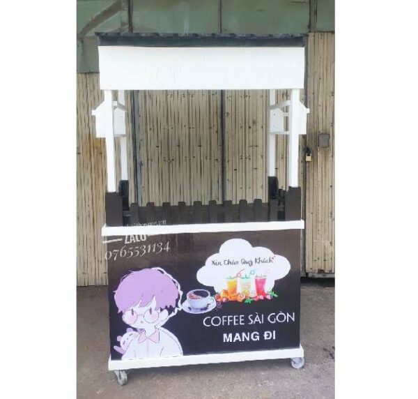 xe cafe gỗ màu đen có decal đẹp giá rẻ hcm