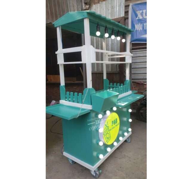 Xe bán trà trái cây đẹp bằng gỗ