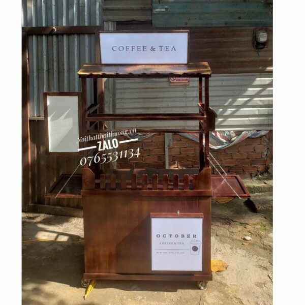 Thiết kế xe cafe take away bằng gỗ thủ đức, long an hcm