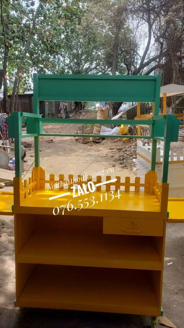 Xe bán trà trái cây, trà sữa, chè đẹp giá rẻ bằng gỗ HCM, Dĩ An, Bình Dương