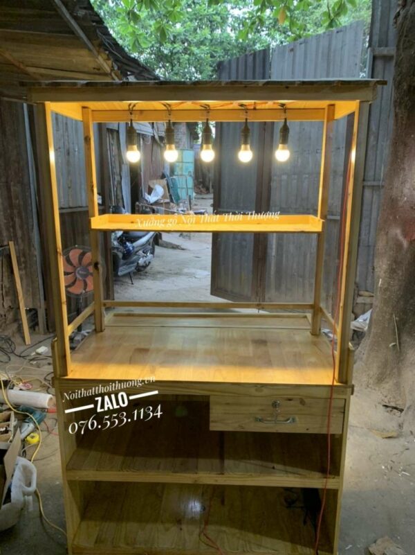 Xe cafe mang đi bằng gỗ
