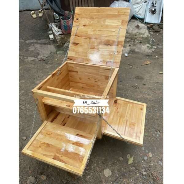 Thùng cà phê lưu động màu gỗ giá rẻ
